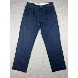 Polo Ralph Lauren Ethan Pants Mens 33x32 Navy Pleated Chino Straight Leg Classic